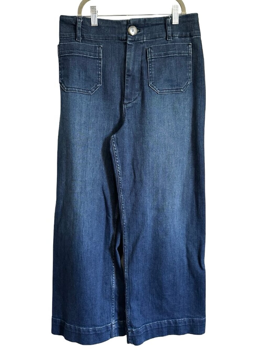 Anthropologie Pilcro The Skipper High-Rise Wide Leg Cropped Jeans Sz 28 EUC
